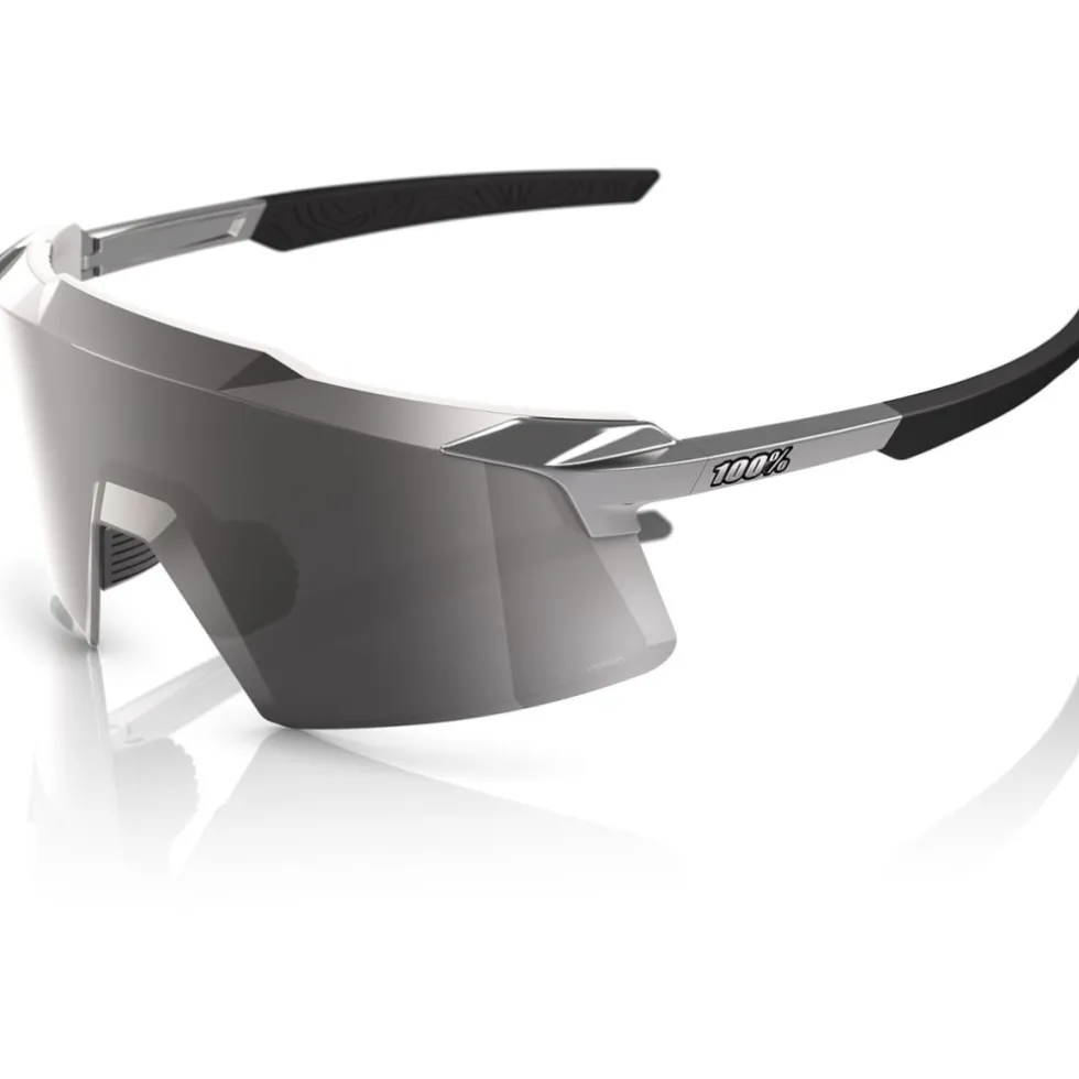 100% Aerocraft Bril - Gloss Black Chrome - HiPER Silver Mirror