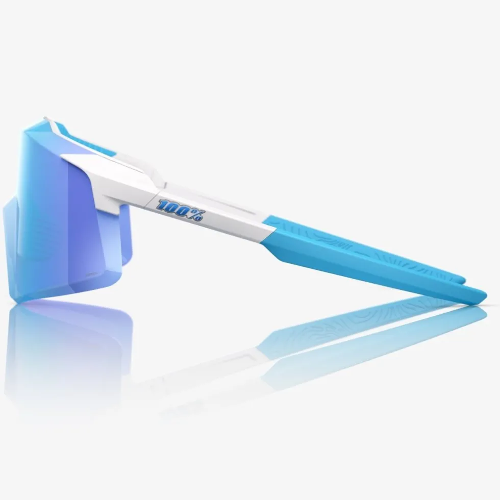 100% Aerocraft Bril - Matte White - HiPER Blue Mirror
