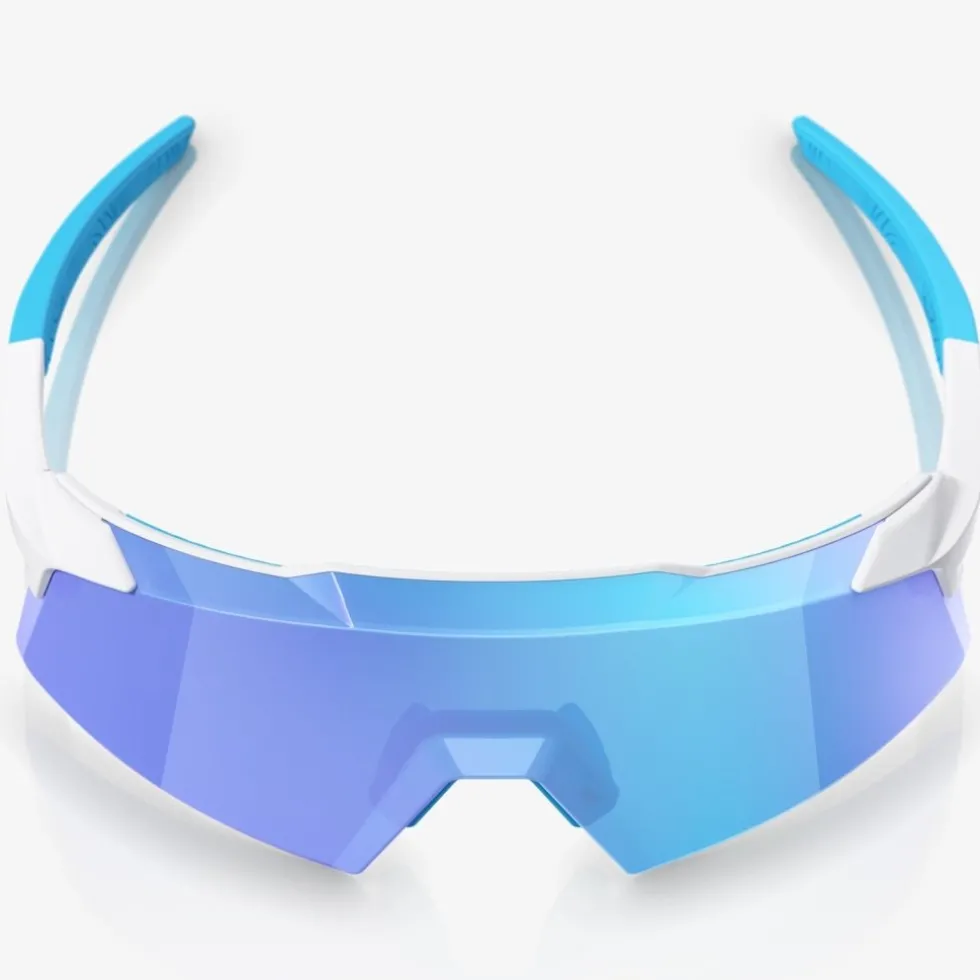 100% Aerocraft Bril - Matte White - HiPER Blue Mirror