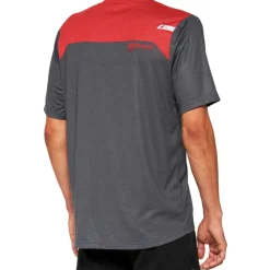 100% Airmatic Fietsshirt met Korte Mouwen Heren - charcoal/racer red