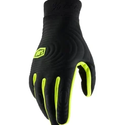 100% Brisker Xtreme Fietshandschoenen - zwart/fluo yellow