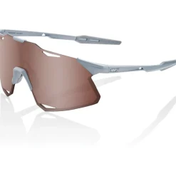 100% Hypercraft Bril - Matte Stone Grey - HiPER Crimson Silver Mirror | Clear