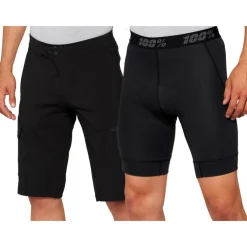 100% Ridecamp Fietsshort Heren - zwart