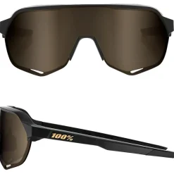 100% S2 Bril - Matte Black - Soft Gold Mirror | Clear