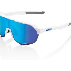 100% S2 Bril - Matte White - HiPER Blue Multilayer Mirror | Clear