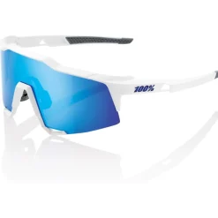 100% Speedcraft Bril - Matte White - HiPER Blue Multilayer Mirror | Clear