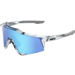 100% Speedcraft Bril - Polished Translucent Clear/HiPER Blue Mirror