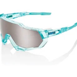 100% Speedtrap Bril - Polished Translucent Mint - HiPER Silver Mirror | Clear