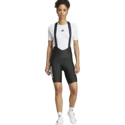 adidas Essential 3-Stripes Padded Fietsshort met bretels Dames - zwart JD9118