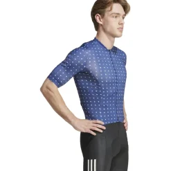 adidas Tempo 3-Stripes Sunshine Mosaic Fietstrui Heren - dark blue/wonder silver JH3392