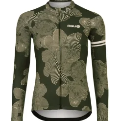 AGU Essential Striped Flower Shirt met Lange Mouwen Dames - forest green