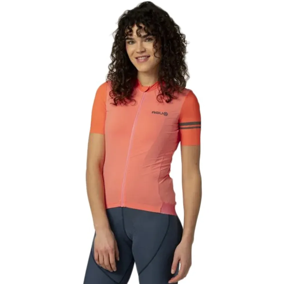 AGU Performance Colorblock Fietsshirt met Korte Mouwen Dames - sakura blossom
