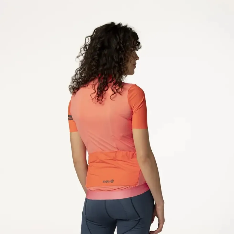AGU Performance Colorblock Fietsshirt met Korte Mouwen Dames - sakura blossom