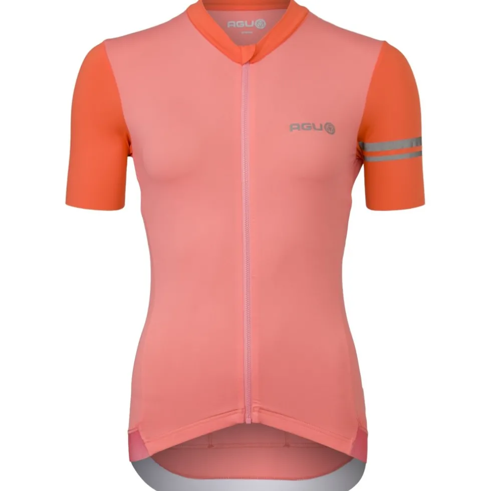 AGU Performance Colorblock Fietsshirt met Korte Mouwen Dames - sakura blossom