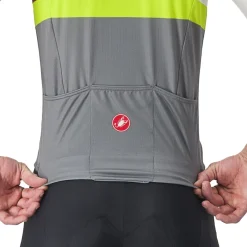 Castelli A Blocco Fietsshirt met Korte Mouwen Heren - ivory/bordeaux-electric lime-sedona sage 365