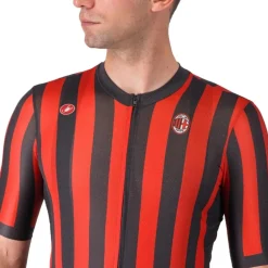 Castelli AC Milan Competizione 3 Fietsshirt met Korte Mouwen Heren - home red/black 001