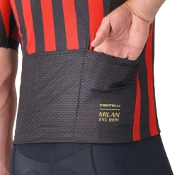 Castelli AC Milan Competizione 3 Fietsshirt met Korte Mouwen Heren - home red/black 001