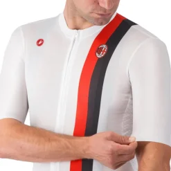 Castelli AC Milan Competizione 3 Fietsshirt met Korte Mouwen Heren - away white 002