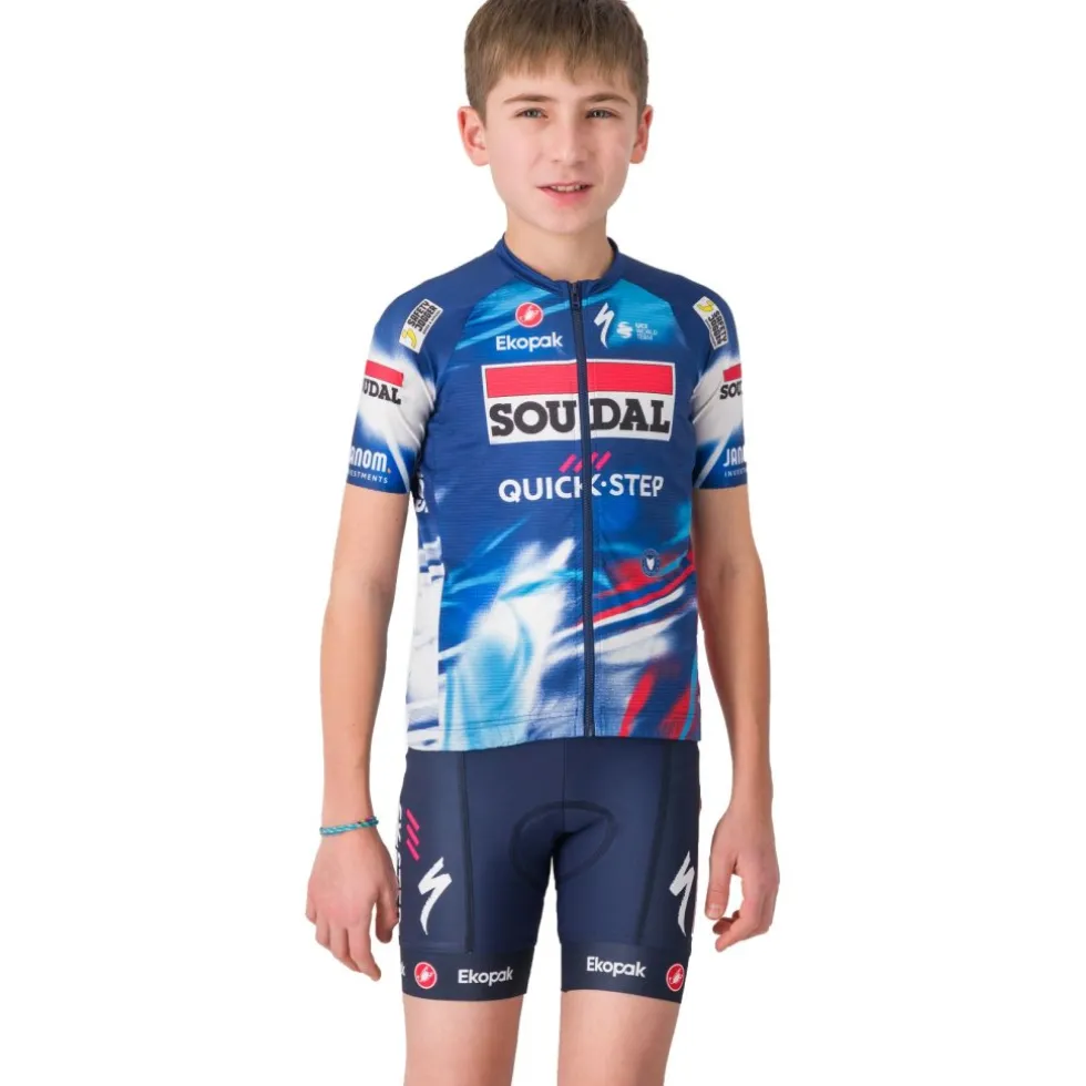 Castelli Aero Fietsshirt met Korte Mouwen Team Soudal Quick-Step Kinder - blue/red 150