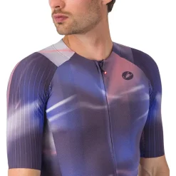 Castelli Aero Race 8S Fietsshirt met Korte Mouwen Heren - night shade/rosa giro 502