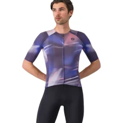 Castelli Aero Race 8S Fietsshirt met Korte Mouwen Heren - night shade/rosa giro 502