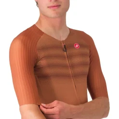 Castelli Aero Race 8S Fietsshirt met Korte Mouwen Heren - mocha 245