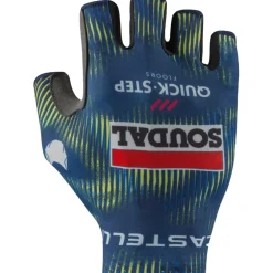 Castelli Competizione handschoenen met korte vingers Team Soudal Quick-Step - blue/electric lime 051