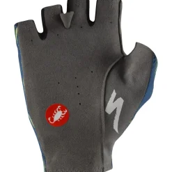 Castelli Competizione handschoenen met korte vingers Team Soudal Quick-Step - blue/electric lime 051