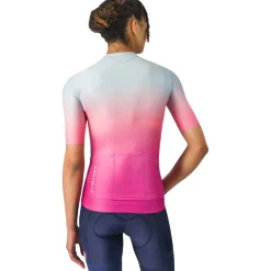 Castelli UPF Damestrui met korte mouwen - winter sky/violet pink 486