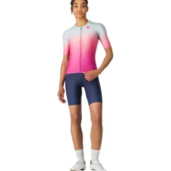 Castelli UPF Damestrui met korte mouwen - winter sky/violet pink 486