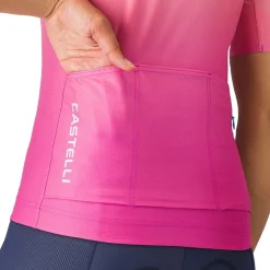 Castelli UPF Damestrui met korte mouwen - winter sky/violet pink 486