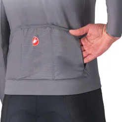 Castelli UPF Fietsshirt met Lange Mouwen Heren - silver grey 870