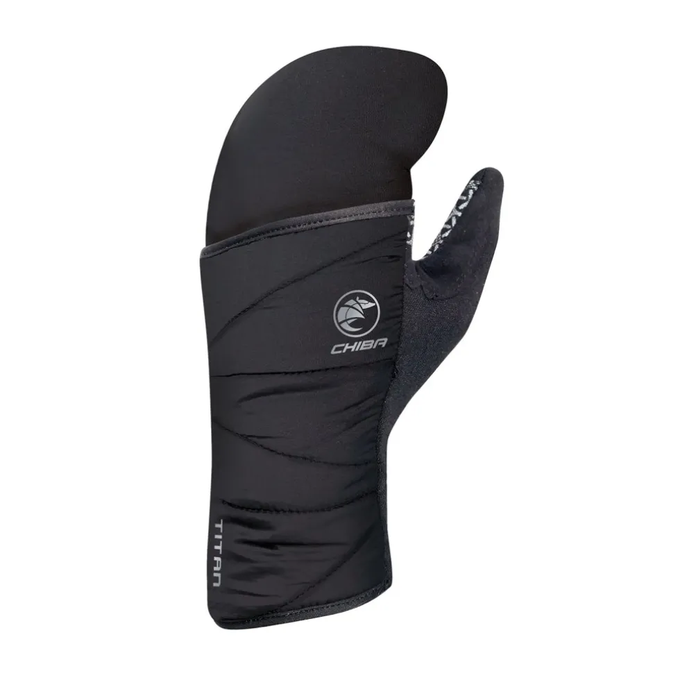 Chiba Polarfleece Titan Fietshandschoenen met Beschermhoes - zwart