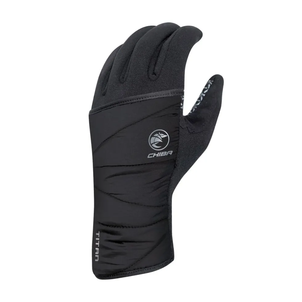 Chiba Polarfleece Titan Fietshandschoenen met Beschermhoes - zwart