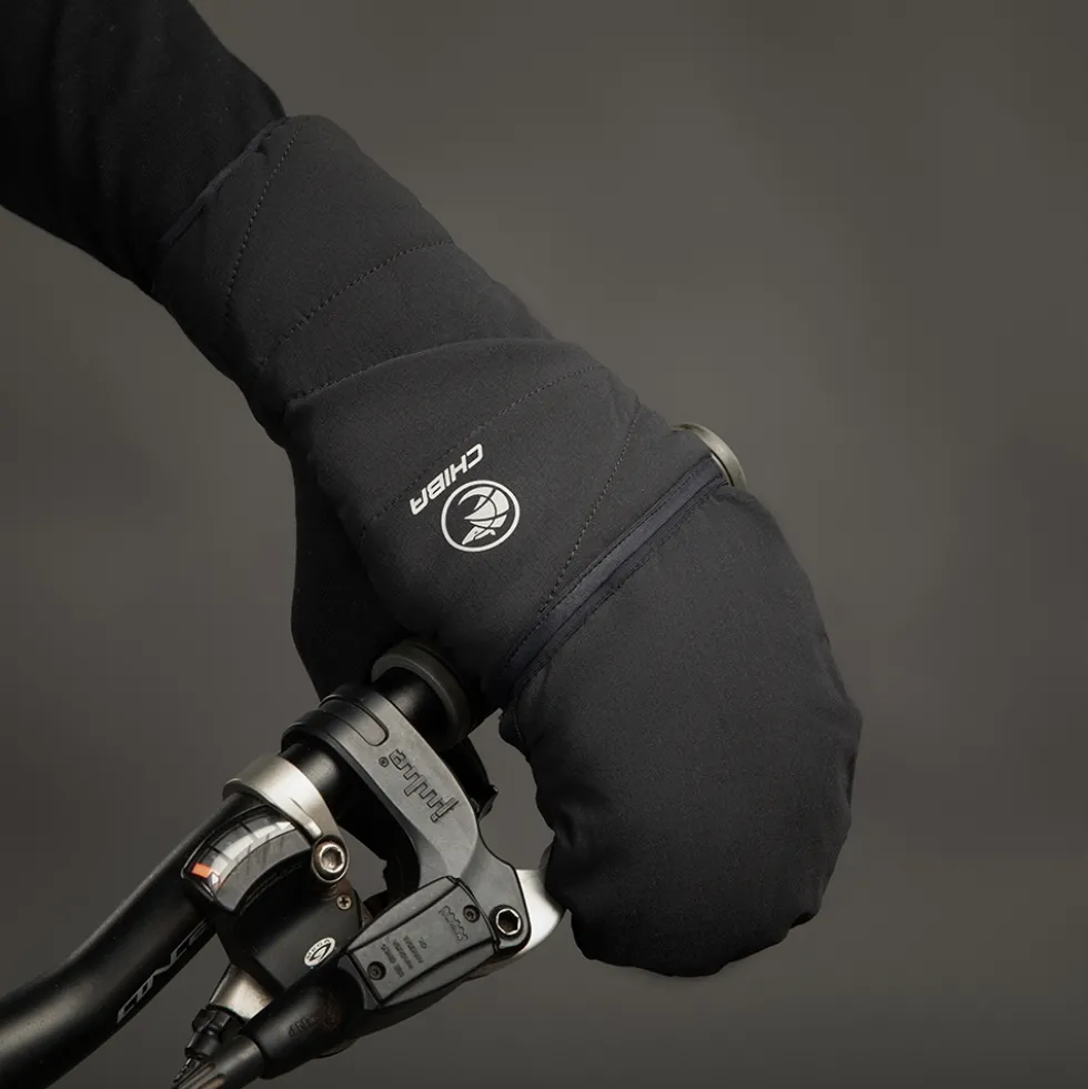 Chiba Polarfleece Titan Fietshandschoenen met Beschermhoes - zwart
