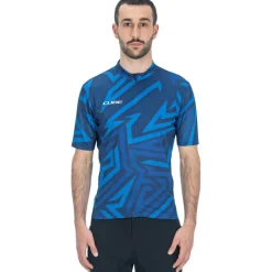 CUBE ATX CMPT Full-Zip Fietsshirt met Korte Mouwen Heren - blauw