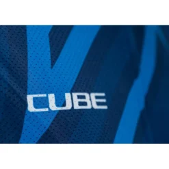 CUBE ATX CMPT Full-Zip Fietsshirt met Korte Mouwen Heren - blauw