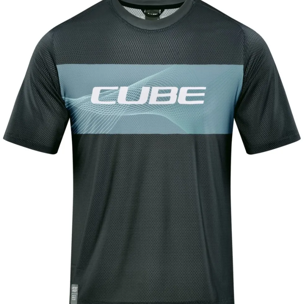 CUBE VERTEX Fietsshirt met Korte Mouwen en Ronde Hals Heren - grey´n´mint