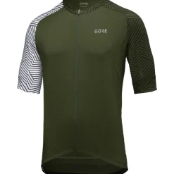 GOREWEAR C5 Shirt met Korte Mouwen Heren - utility green/white BH01