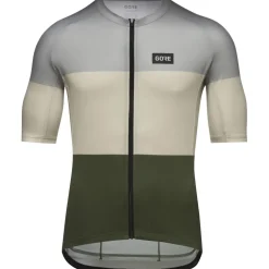 GOREWEAR Spirit Stripes Fietsshirt met Korte Mouwen Heren - lab gray / tech beige BFBG