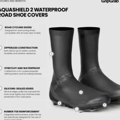 GripGrab AquaShield 2 Waterdichte Racefiets Overschoenen - Zwart
