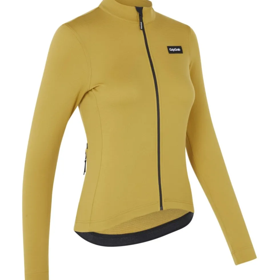 GripGrab EXPLR Merinotech Thermo Fietsshirt met Lange Mouwen Dames - Mustard Yellow