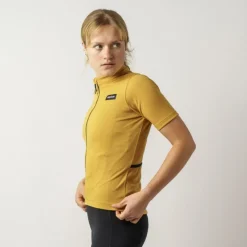 GripGrab EXPLR Merinotech Fietsshirt Korte Mouwen Dames - Mustard Yellow