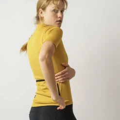GripGrab EXPLR Merinotech Fietsshirt Korte Mouwen Dames - Mustard Yellow
