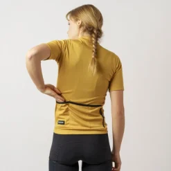 GripGrab EXPLR Merinotech Fietsshirt Korte Mouwen Dames - Mustard Yellow
