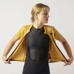 GripGrab EXPLR Merinotech Fietsshirt Korte Mouwen Dames - Mustard Yellow