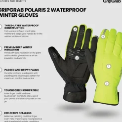 GripGrab Polaris 2 Waterdichte Handschoenen - Yellow hi-vis