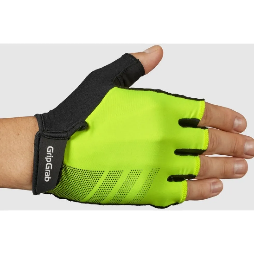 GripGrab RIDE RC Lite Padded Korte-Vinger Handschoenen - Yellow Hi-Vis