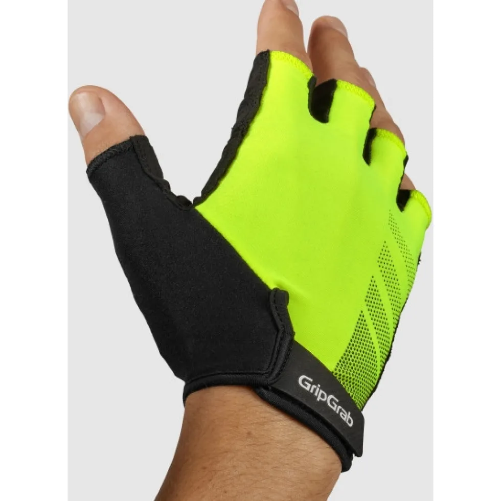 GripGrab RIDE RC Lite Padded Korte-Vinger Handschoenen - Yellow Hi-Vis