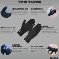 GripGrab Waterproof Knitted Handschoenen - Zwart